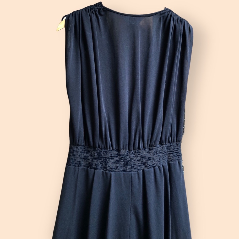 Vintage 70s Montgomery Ward & Co. Young & Now Black Sheer Embroidered Dress - Picture 9 of 12